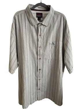Vintage Y2K FUBU 4XL Striped Button Down Shirt Oversized Streetwear